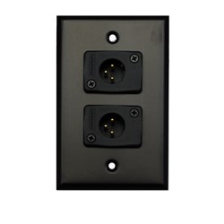 Whirlwind Wall Plate - 1 Gang Black 2 Whirlwind WC3M Male XLRS